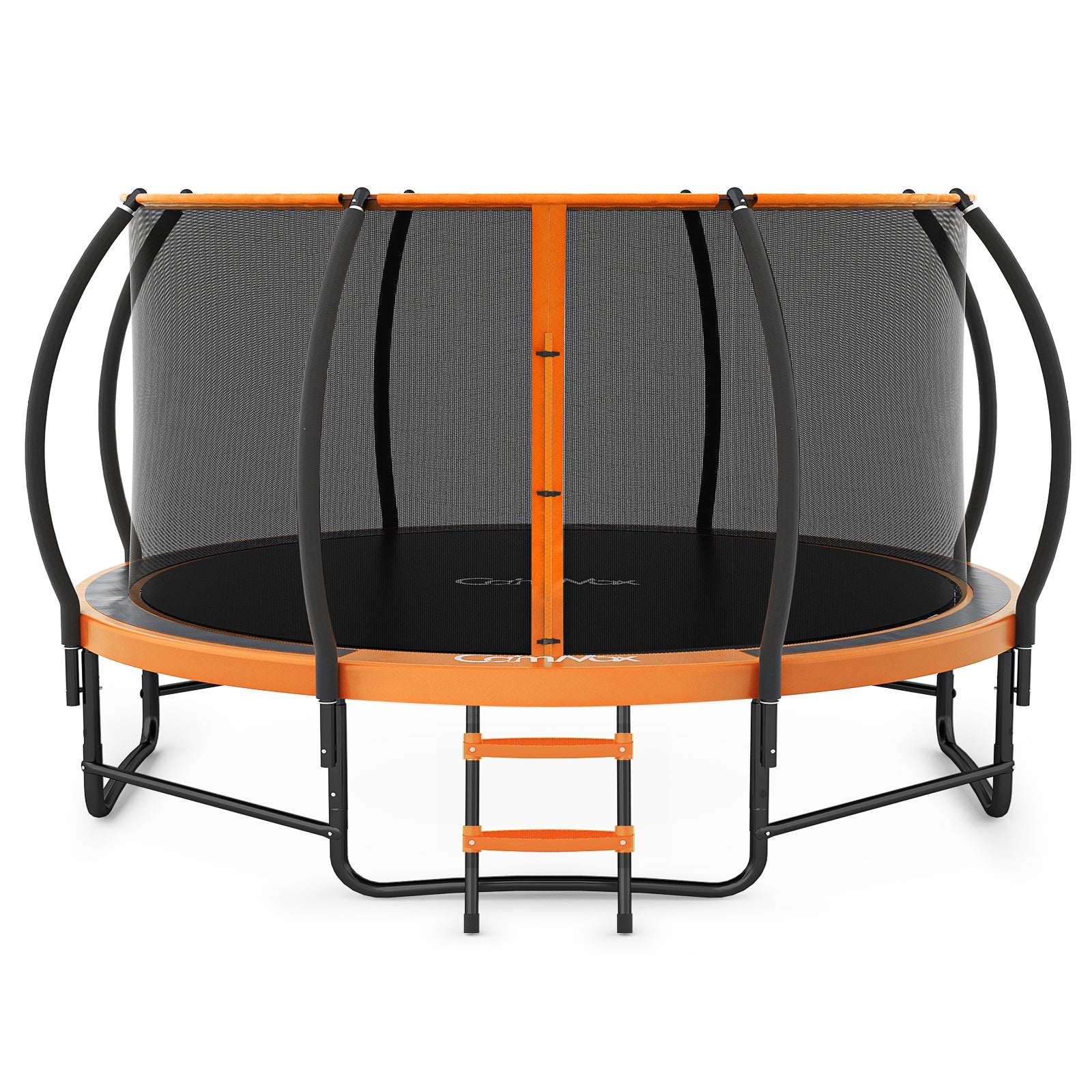 CalmMax 12FT Trampoline with Cover Recreational Trampolines with Ladder - ASTM Approval- Outdoor Trampoline for Kid Adults Orange