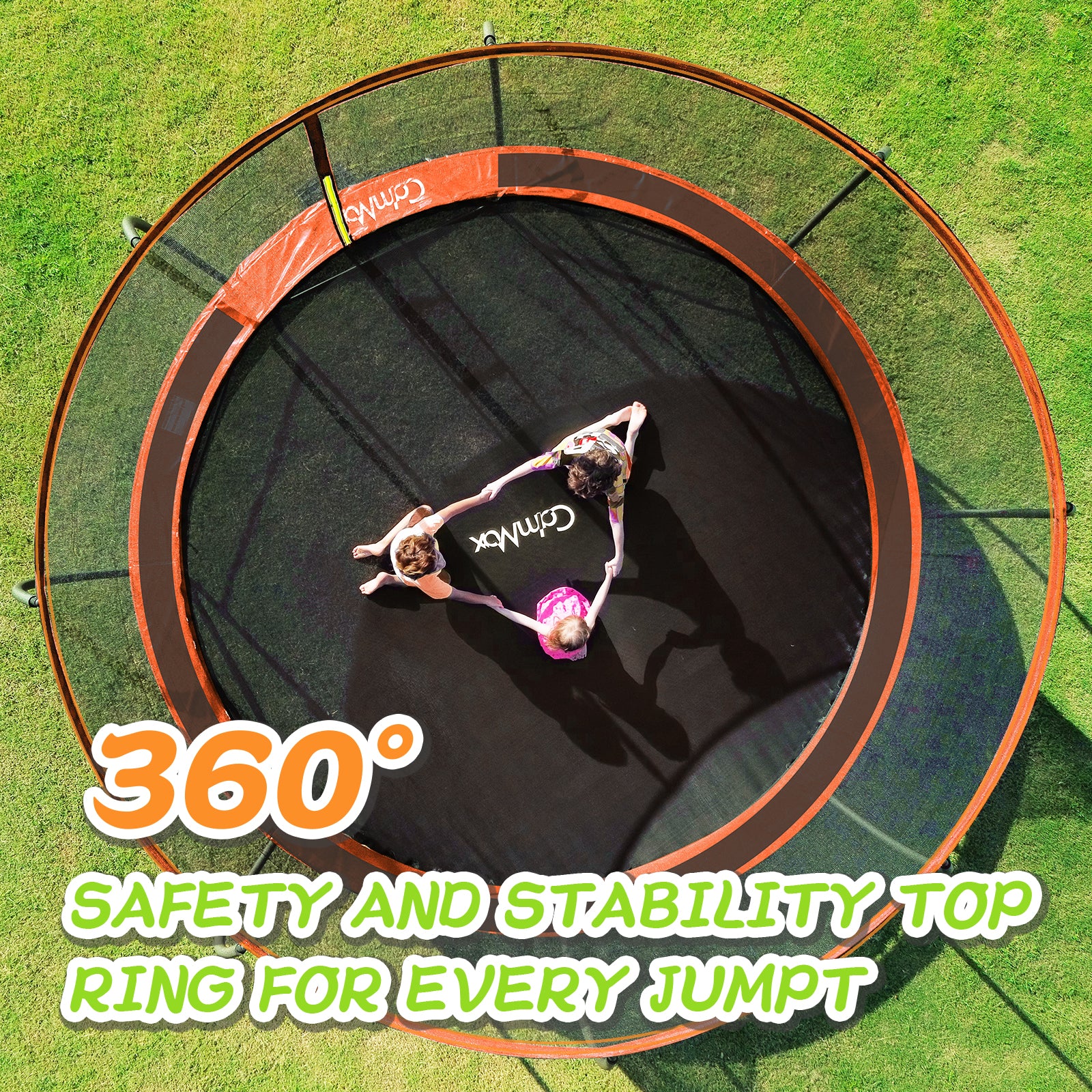 CalmMax 12FT Trampoline with Enclosure Recreational Trampolines with Ladder - ASTM Approval- Outdoor Trampoline for Kid Adults