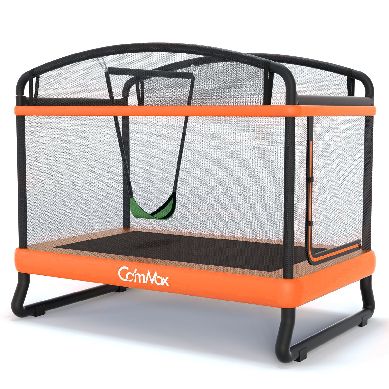 CalmMax 6FT Recreational Kids Trampoline with Swing Safety Enclosure, Easy to Assemble Orange