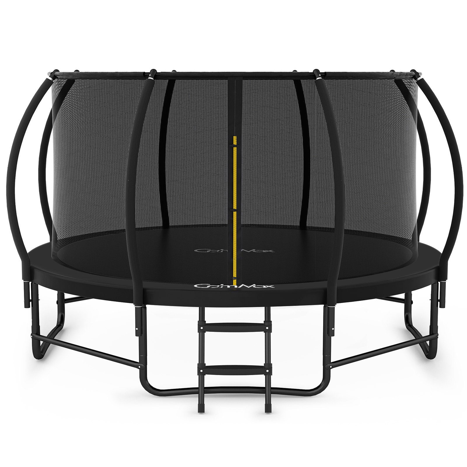 CalmMax 12FT Trampoline with Cover Recreational Trampolines with Ladder - ASTM Approval- Outdoor Trampoline for Kid Adults Black