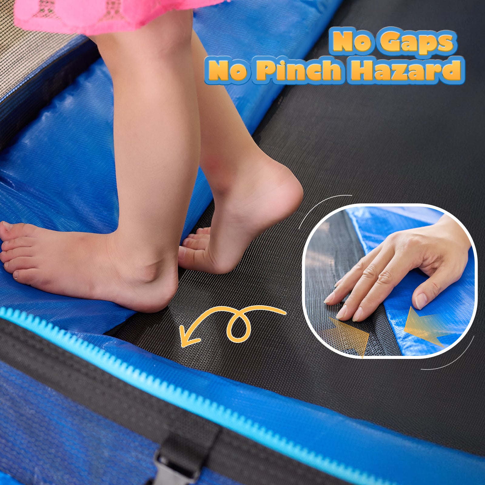 CalmMax 6FT Kids Trampoline with Horizontal Bar and Swing, Rectangle Toddler Trampoline with Enclosure Safety Net, ASTM Approved- Outdoor/Indoor Trampoline for Kids, Toddlers & Baby