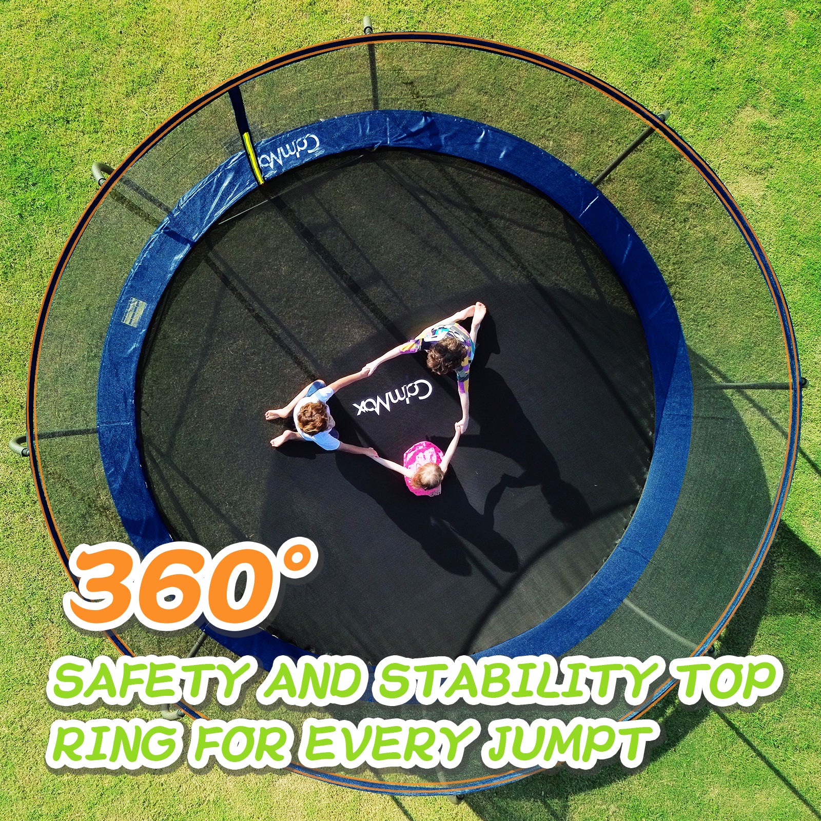 CalmMax 14FT Trampoline with Enclosure Recreational Trampolines with Ladder - ASTM Approval- Outdoor Trampoline for Kid Adults
