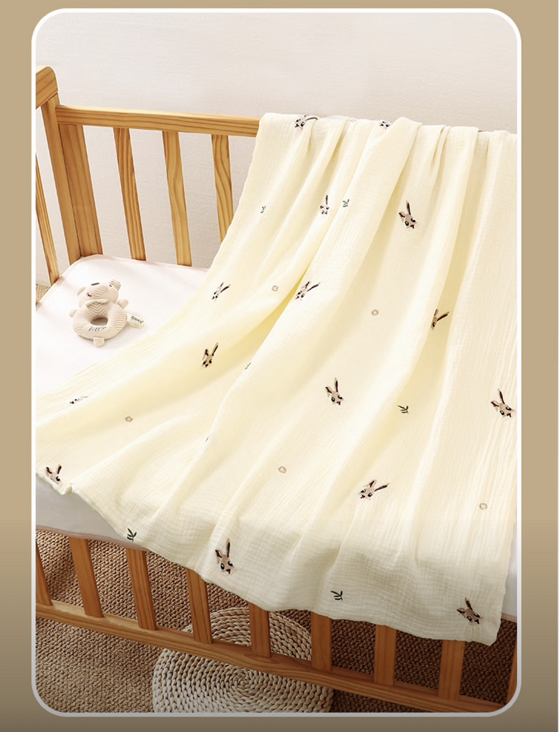 CalmMax Blanket – Soft Double-Layer Muslin Security Blanket with Minky Dot Backing, Lightweight and Breathable Swaddle Blanket