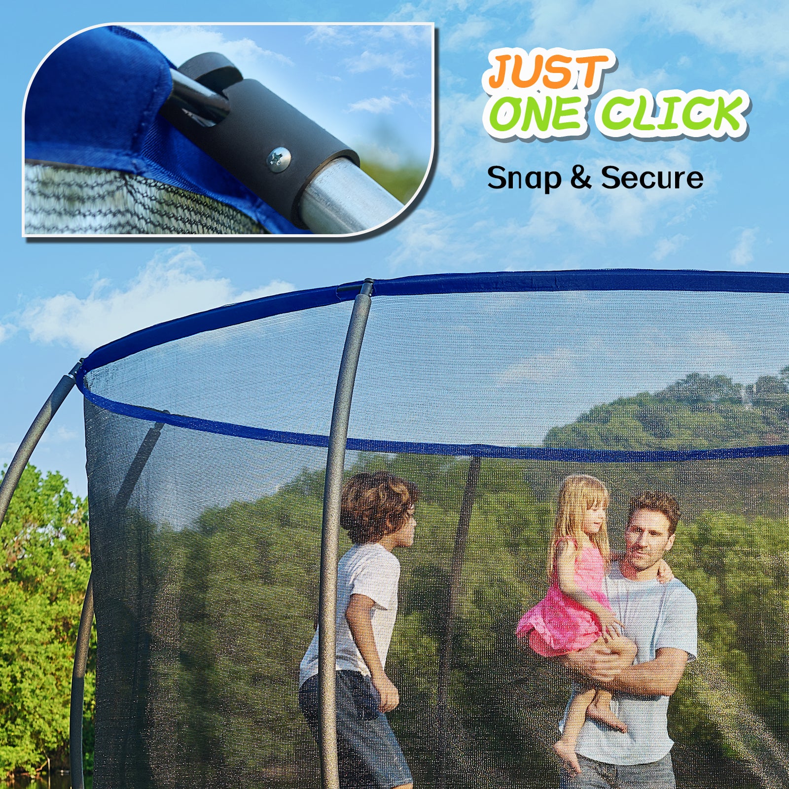 CalmMax 14FT Trampoline with Enclosure Recreational Trampolines with Ladder - ASTM Approval- Outdoor Trampoline for Kid Adults