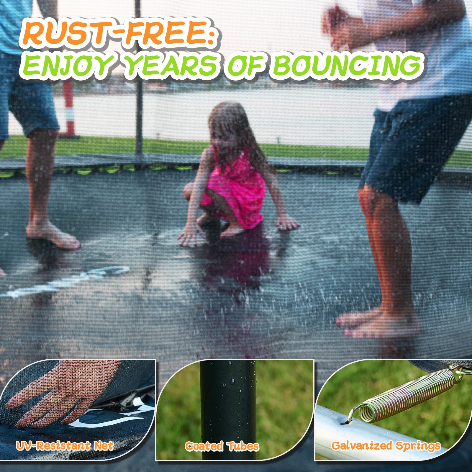 CalmMax 12FT Trampoline with Enclosure Recreational Trampolines with Ladder - ASTM Approval- Outdoor Trampoline for Kid Adults