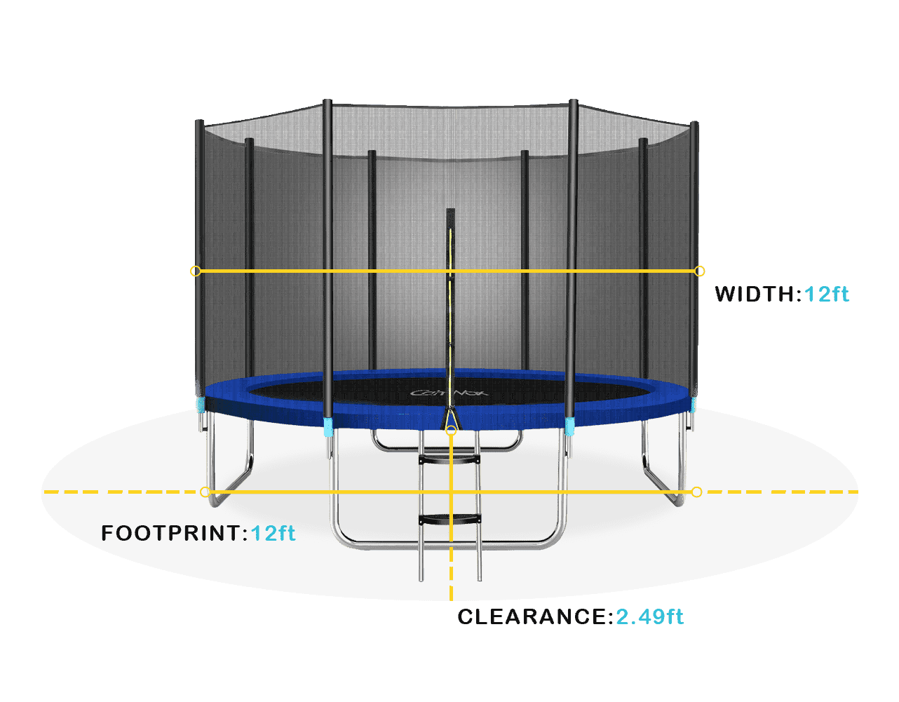 Trampoline size online 14